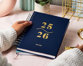Personalised Flow 2025-2026 Hardback Mid-Year Diary - Mid-Year Diary - 2025-2026 Diary - Diary - Personalised Diary