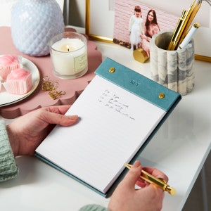 Personalised Vegan Leather Refillable Notepad - *US Tariffs EXEMPT* - Tear Off Notepad - Refill Notepad - Vegan Note Pad