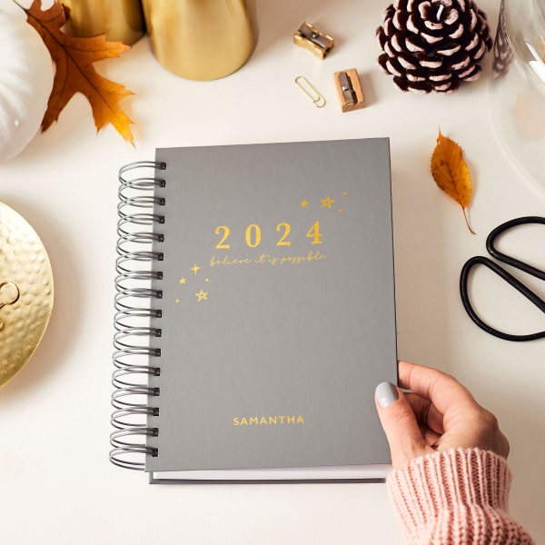 Personalised Believe It's Possible 2024 Daily Diary - 2024 Day-Per-Page Diary - Daily Diary - Daily Journal - Personalised Daily Diary