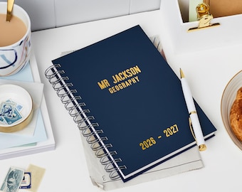 Personalized Teacher Diary 2026-2027 – Mid Year Planner - Teacher Planner - Hardback Diary - Teacher Gift *US Tariffs Included*
