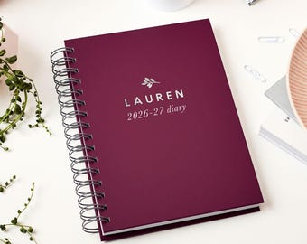 Personalized 2026-2027 Mid Year Diary – Wire Bound Planner - Hardback Diary - Academic Diary - Personalised Planner *US Tariffs Included*