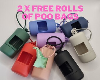 Poo Bag Dispenser with 2 x Free Rolls of Biodegradable Poo Bags