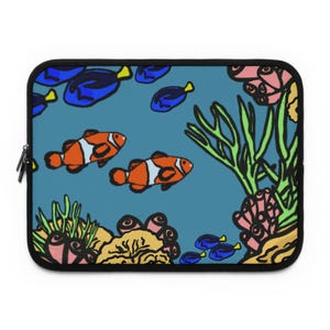 Tropical fish laptop sleeve