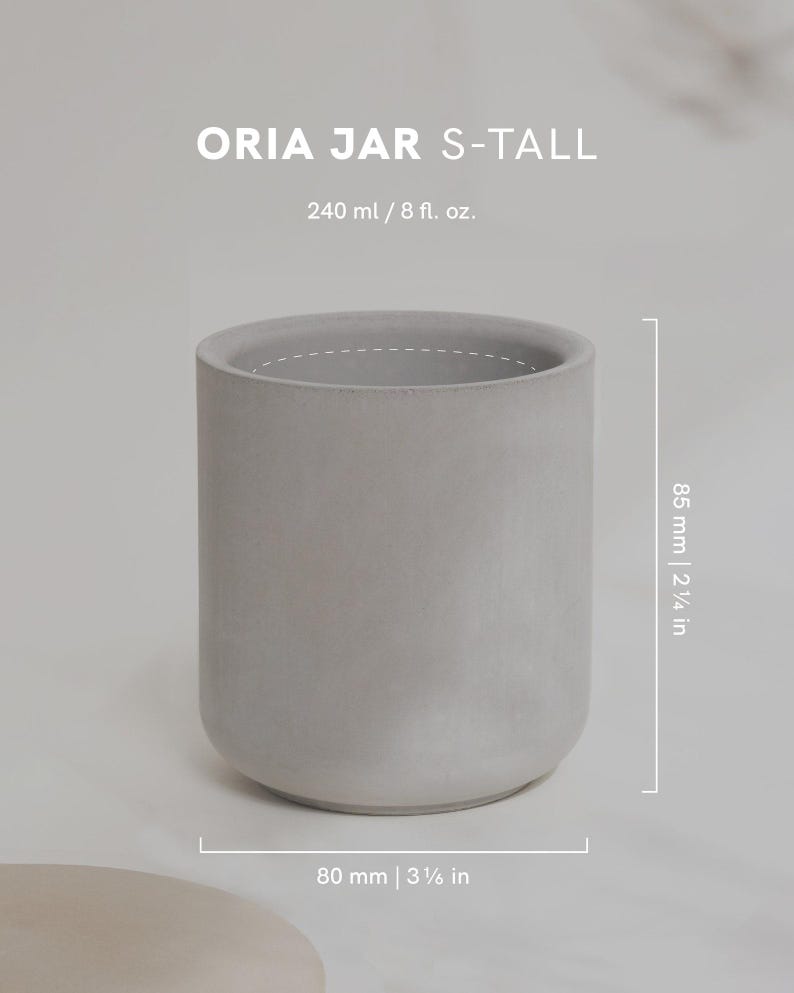 ORIA JAR S-TALL | 240 ml / 8 oz Candle Vessel Silicone Mold | Concrete Mould | 3 Inch Candle Jar | Planter Mold Concrete & Jesmonite image 4