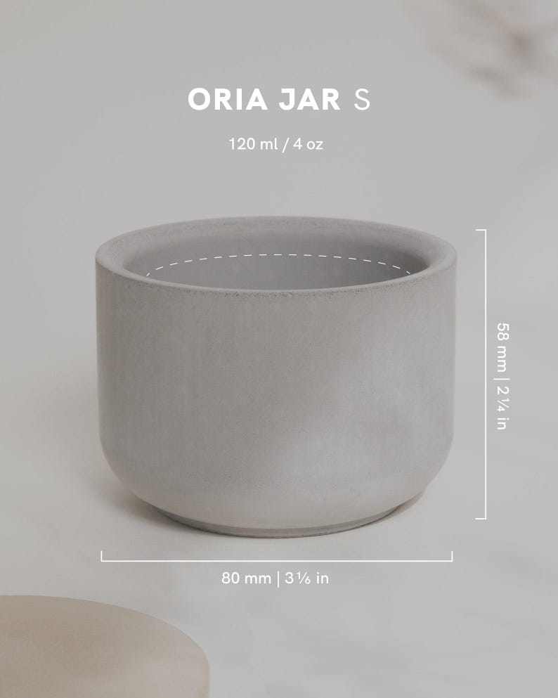 ORIA JAR S | 120 ml / 4 oz Candle Vessel Silicone Mould | Concrete Mold | 3 Inch Candle Jar | Planter Mold for Concrete & Jesmonite image 3