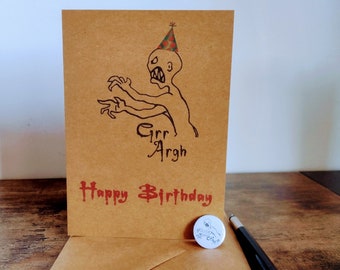 Handmade Buffy The Vampire Slayer Birthday Card and optional badge. A5 card.