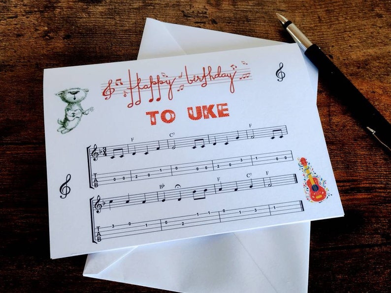 Handmade Happy Birthday to UKE With happy Birthday Etsy