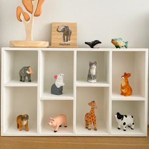 Juego educativo de animales de madera con tarjetas flash