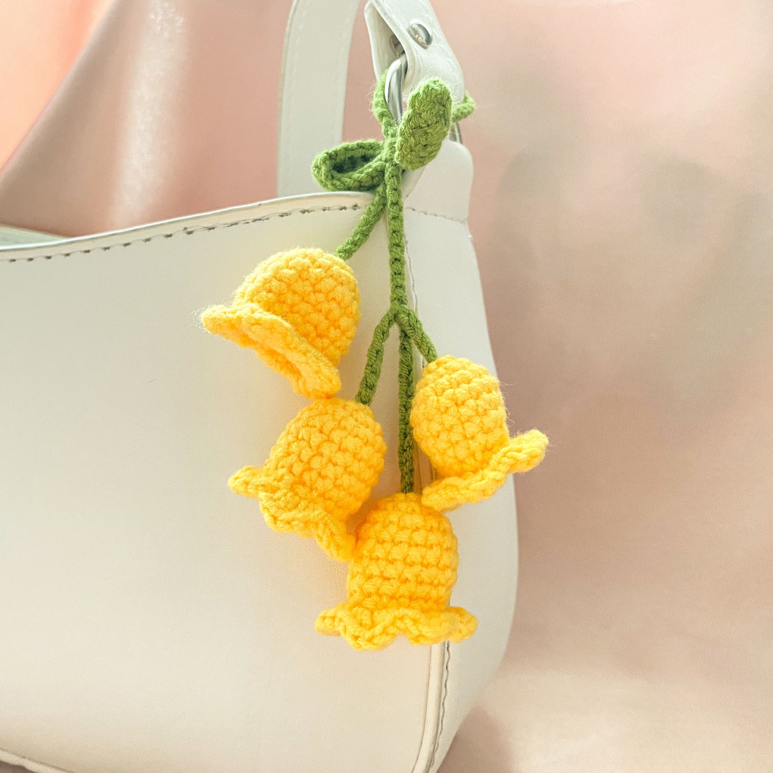 Crochet Lily of the Valley Key Chain Earrings Bag Accessories Etsy