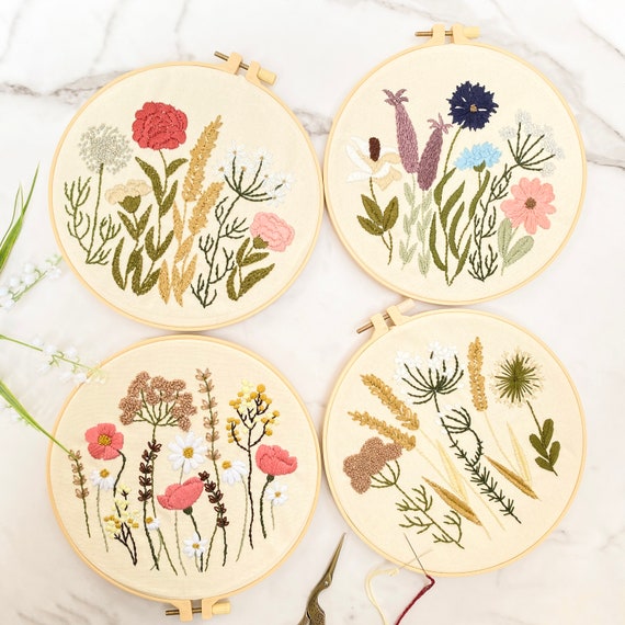 Embroidery Kit Beginner, Flower Embroidery Kit, Easy Embroidery