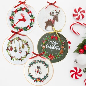 Christmas Embroidery Kit For Beginner, Easy Handmade DIY Craft Kit, Full Kit Crafts, Christmas Ornaments Kits, Xmas Decor, Christmas Gifts