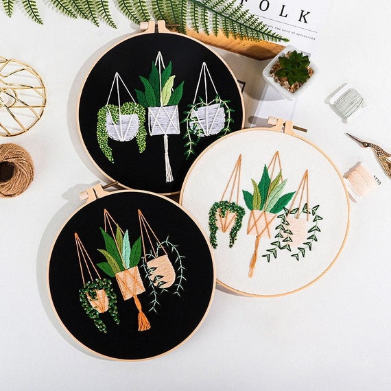 Green Plant Embroidery Kit-handmade Embroidery wall Decoration Kit