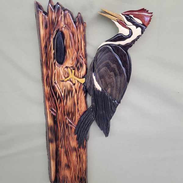 Pileated Woodpecker Intarsia