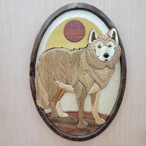 Wolf Under Moon Intarsia