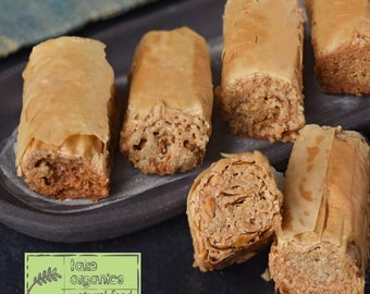 Homemade,Tahini Wrap Cookie, Cookie, Gift, Tea Biscuit, Sweet Biscuit, Walnut, Tahini, 250gr - FREE SHIPPING