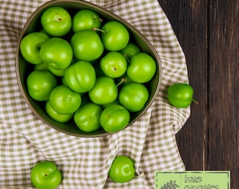 Ciruela verde, ciruela verde ácida, fruta de ciruela verde, frutas populares, ciruela verde fresca más vendida, frutas de nueva cosecha, Eksi Erik, 450 g - ENVÍO GRATIS