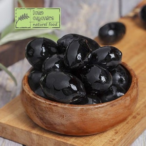 Kalamata Large Olives Whole ,Kalamon Olives, Black Olives, Healthy Snack, Mediterranean Diet, Vegan , Gluten Free