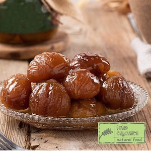 Chestnut Candy,Turkish Candied Chestnut in Syrup,Marron Glace,Traditional Desserts,Natural Desserts,Gift-500 gr
