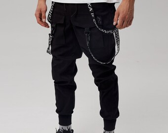 Men's cargo pants OGONPUSHKA Scarstrope black