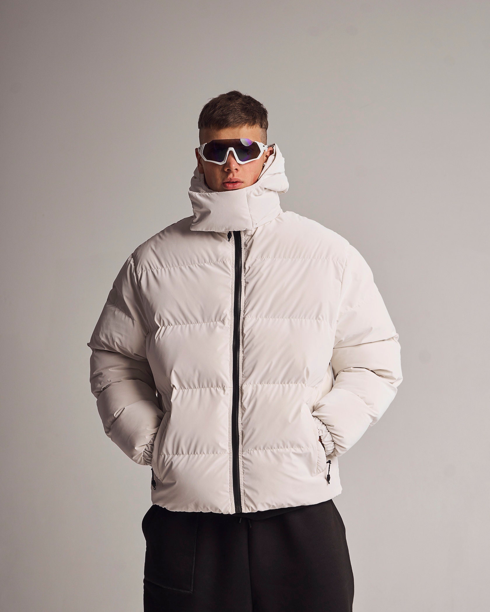 Nueva chaqueta acolchada de invierno para hombre con cuello de pelusa y  capucha Casual Plu