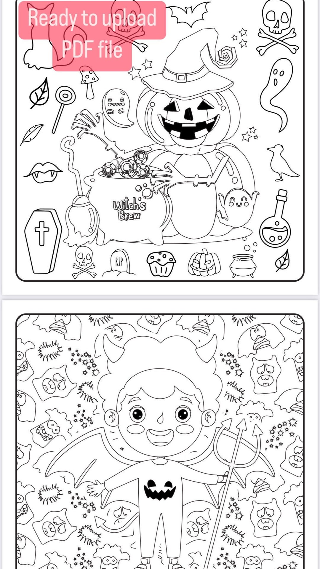145 Halloween Coloring Pages PDF File Only - Etsy