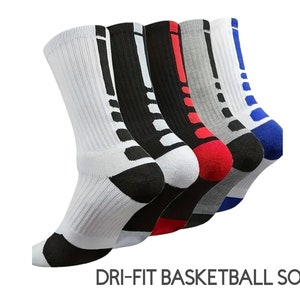 Dri-Fit Basketball Socks Size Large (US 8-11) | Mens Gym, Basketball, Running Cushioned Socks