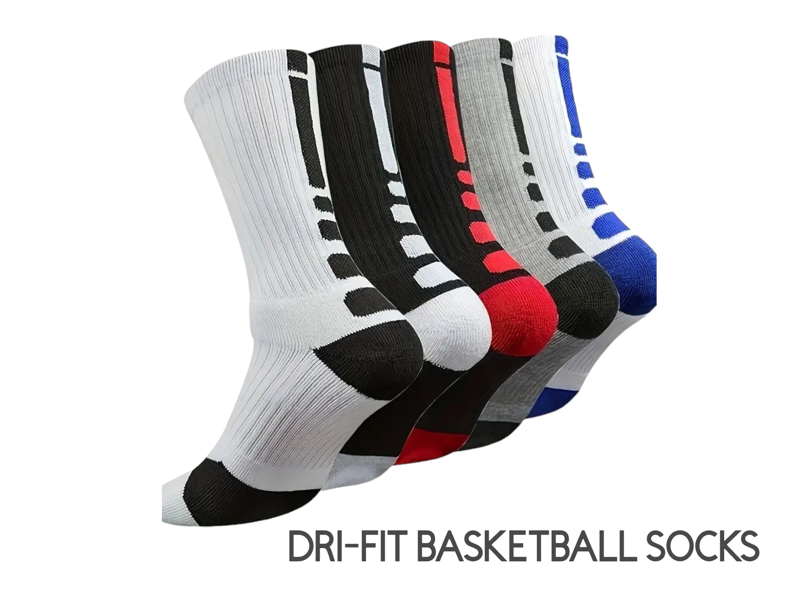 Dri Fit Basketball Socks Size Large US 8 11 Mens Gym Basketball Running Cushioned Socks
