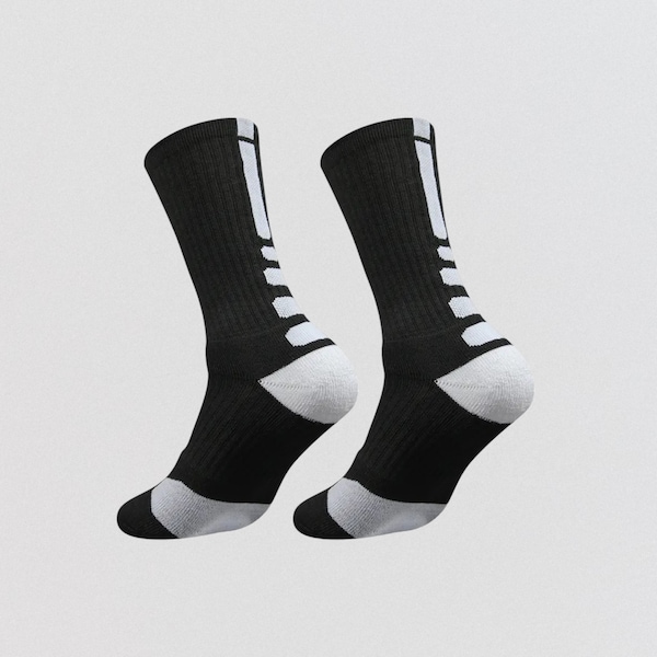 elite socks black and white