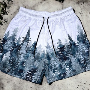 Floral Mesh Basketball Shorts, Unisex Mesh Shorts