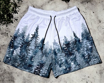 Floral Mesh Basketball Shorts, Unisex Mesh Shorts