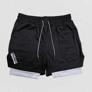 Men&#39;s Exercise Shorts With Compression Liner, Fitness and Athletic Running Shorts - 5 inch inseam