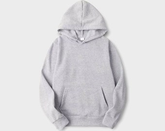 Gray Long-Sleeve Pullover Hoodie