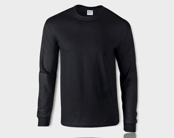 Blank Black Long-Sleeve T-Shirt, Comfy Long-Sleeve Shirt, Unisex Long Sleeve