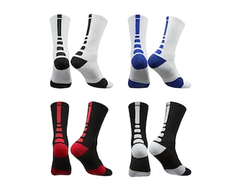 Basketball Socks Elite Dri-Fit,  Mid Calf Sports Socks, US Large 8-12 Size