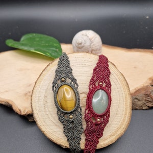 macrame bracelet with gemstone