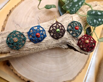 Macrame earrings mandala (please write which model you want)