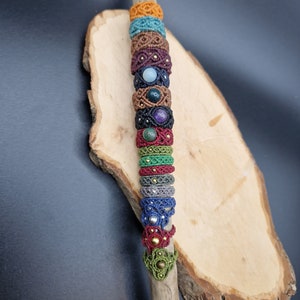 Makramee Ring, Edelstein Perle, Boho chic
