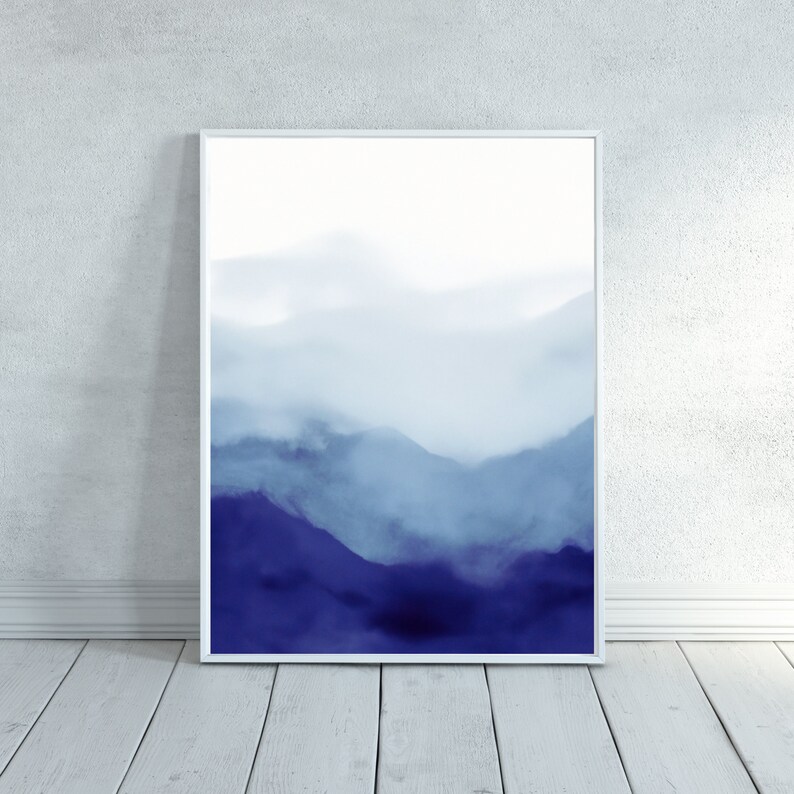 Indigo Digital Wall Art for Your Home, Instant Downloadable Artwork