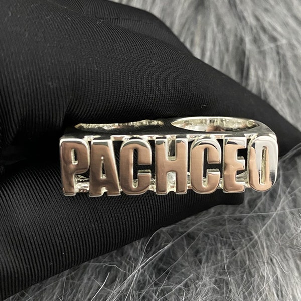 Custom Two Fingers Ring, Nameplate Ring, 1-4 Fingers Ring, Three Fingers Ring, Personalzied 3D Name Ring, Gold Name Ring, Christmas Gifts