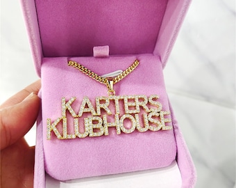 Collier prénom en zircone personnalisé, pendentif lettre personnalisé