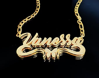 New Nameplate Necklace,custom Name Necklace,double Plate Name