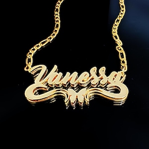 New Nameplate Necklace,Custom Name Necklace,Double Plate Name Necklace,Gold Name Necklace,Custom Necklace,Personalized Necklace,Gift For Her