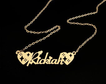 Custom Gold Name Necklace, Personalized Nameplate, Handmade Jewelry