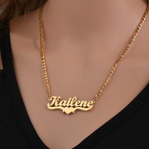 Double Namepate Necklace Custom Name Pendant Necklace Personalized Name Necklace Women Name Necklace Jewelry Gift For Her