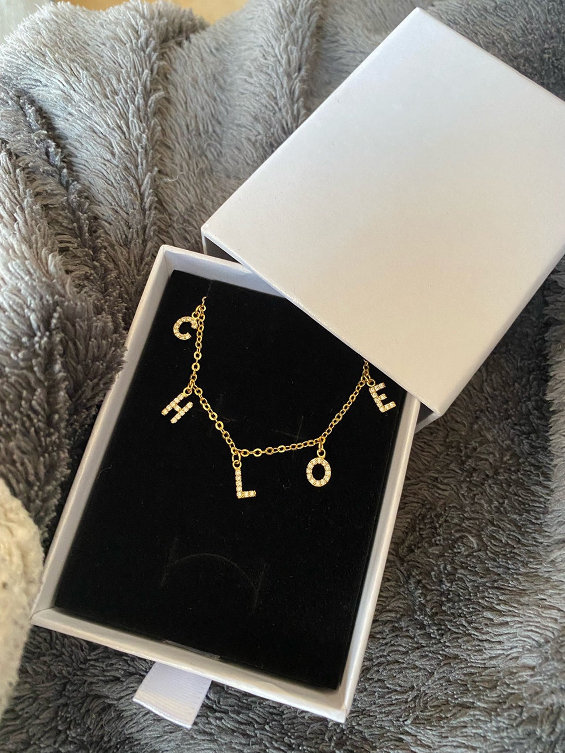Custom Diamond Name Necklace, Zirconia Name Necklace, CZ Letter ...
