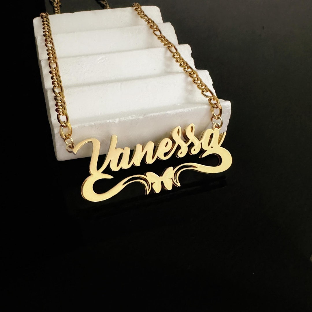 Buy Double Plated Name Necklace,custom Name Necklace,personalized Name  Necklace,nameplate Necklace, Name Necklace,personalized Jewlry for Women  Online