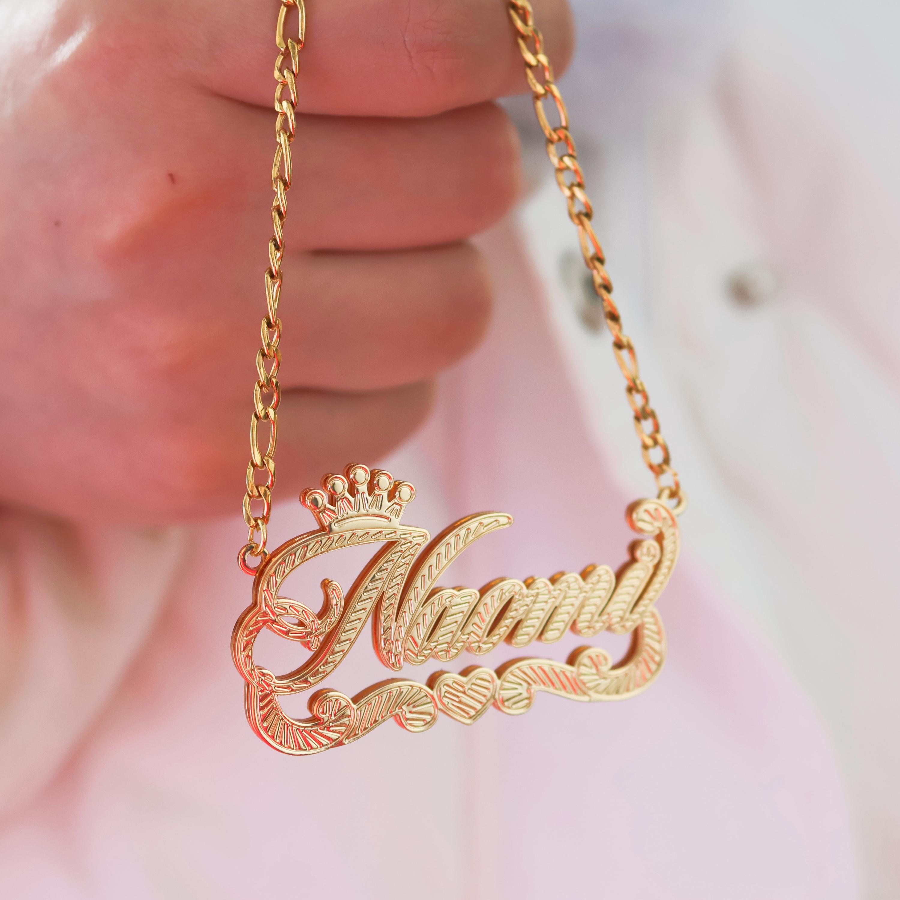 Custom Double Plated Name Necklace, Personalized Jewelry Gift - Etsy