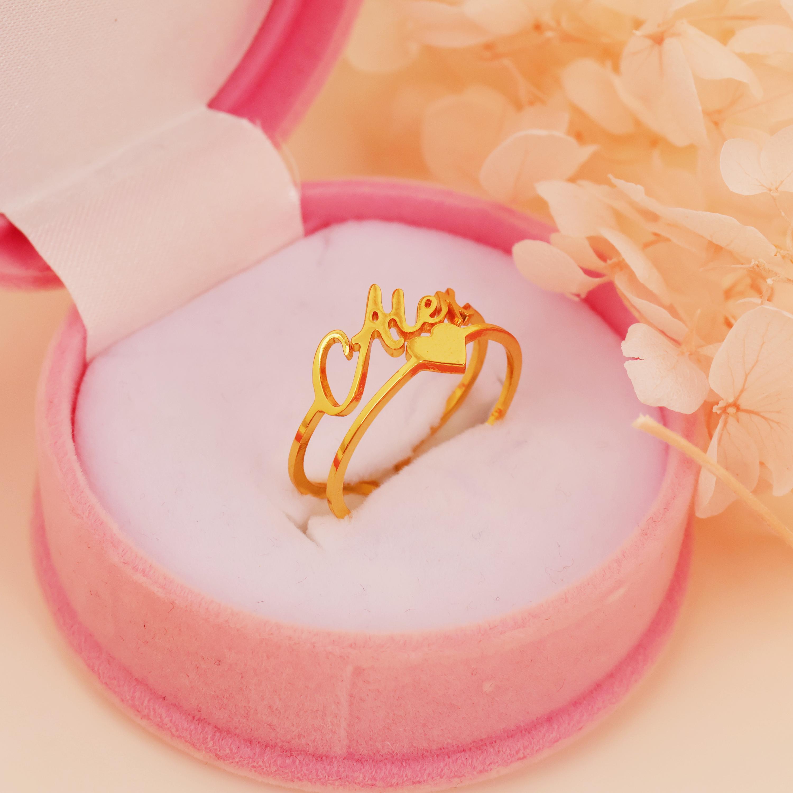 Custom Name Ring, Dainty Name Ring, Custom Initial Ring, Customized ...