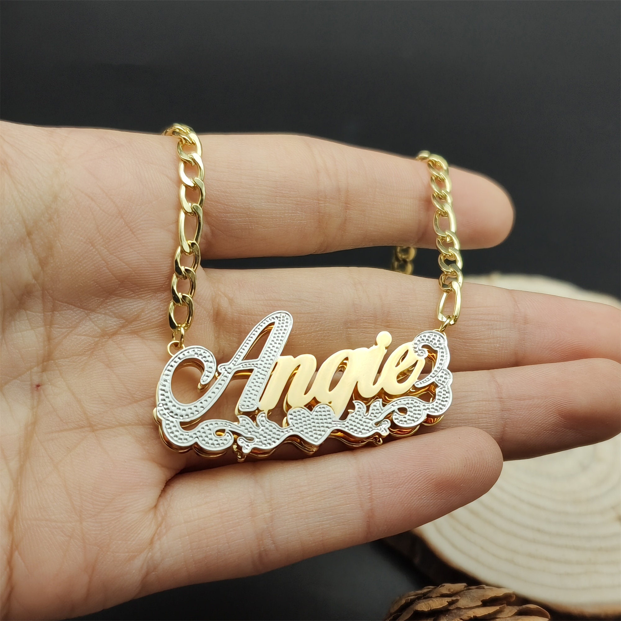 Two tone 2024 name necklace