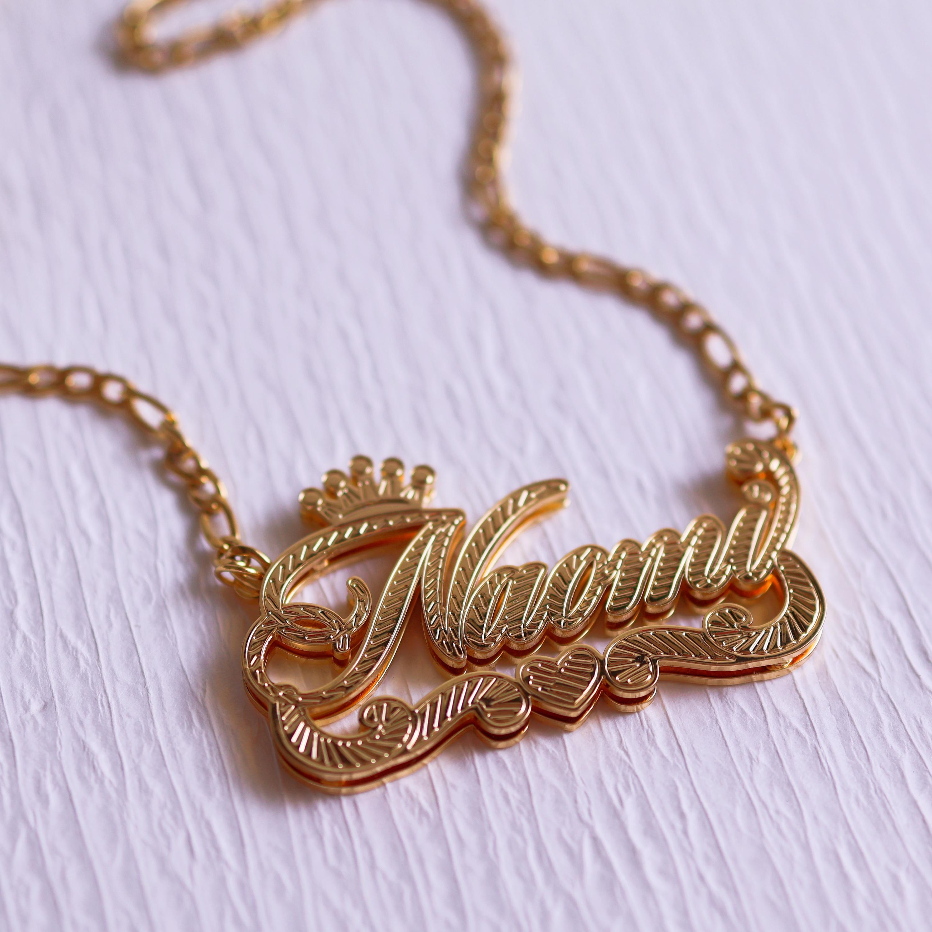 Custom Double Plated Name Necklace, Personalized Jewelry Gift - Etsy